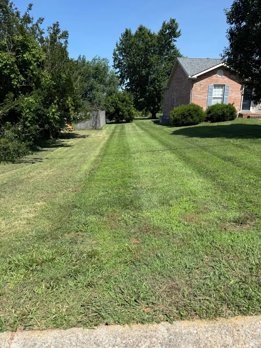 Professional striped lawn maintained by T&C Lawn Care in the Clarksville Tennessee area