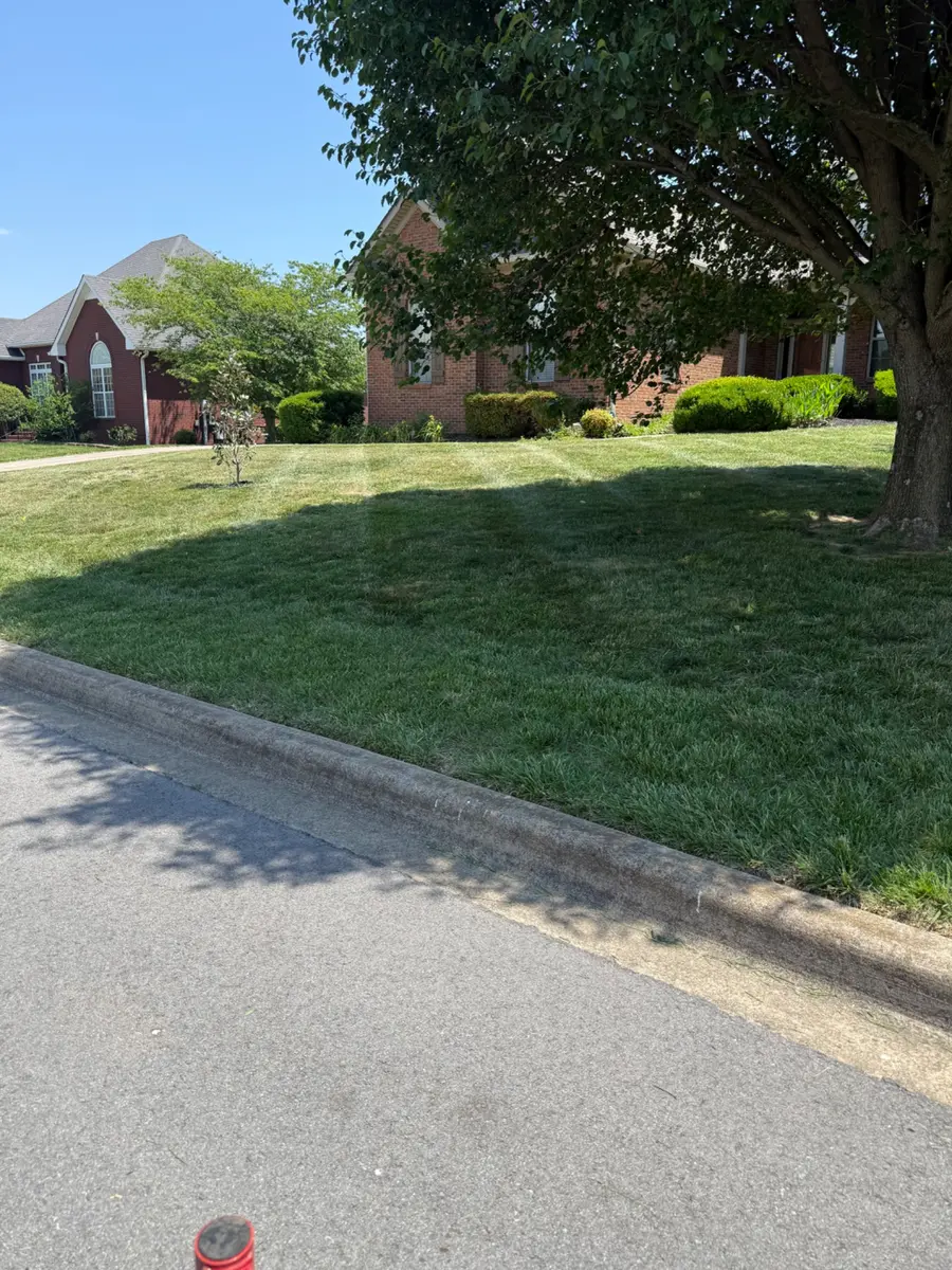 Professional striped lawn maintained by T&C Lawn Care in the Clarksville Tennessee area