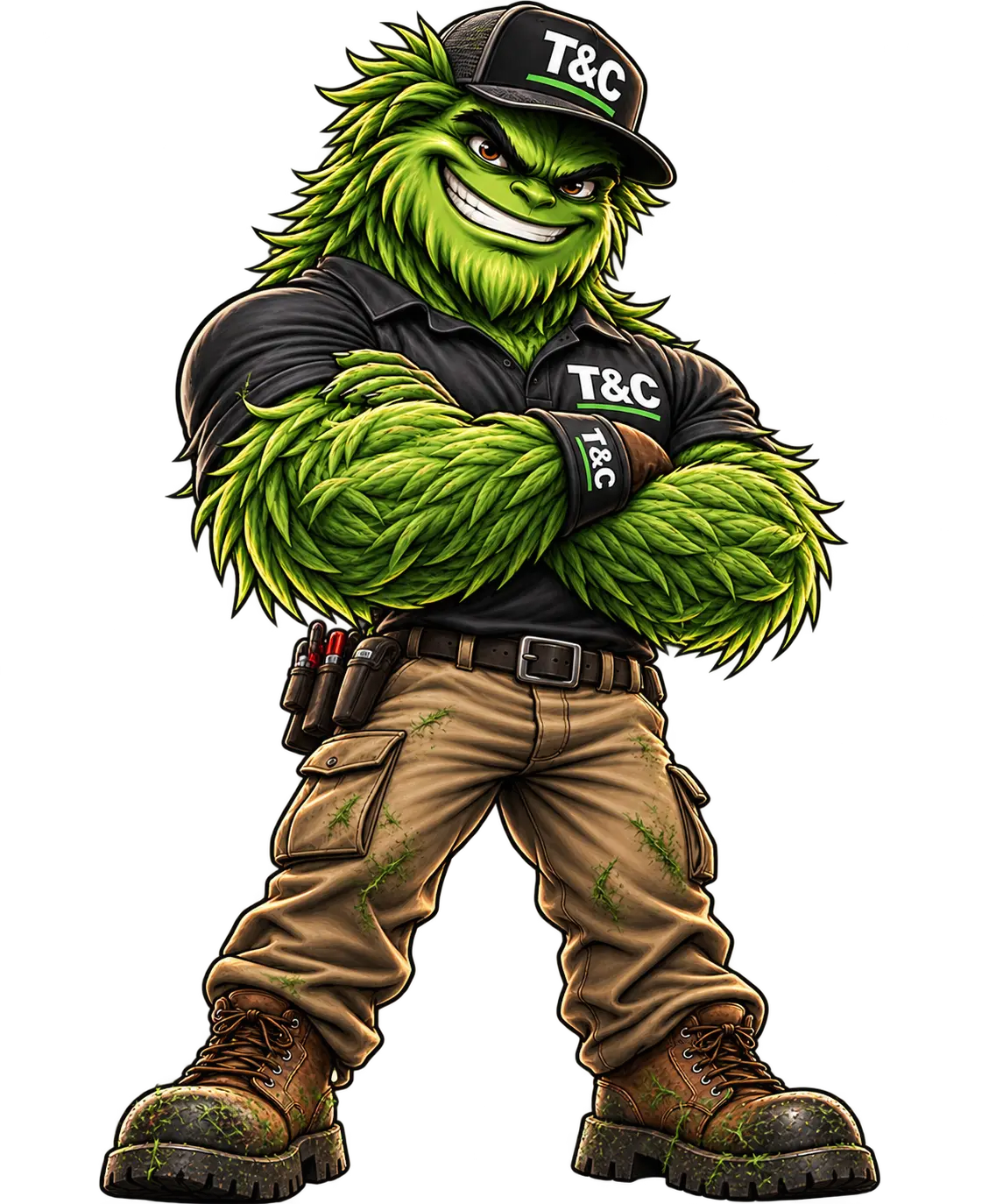 T&C property-care mascot representing dependable commercial service