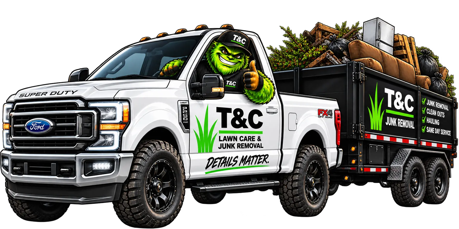 T&C truck and dump trailer for online booking